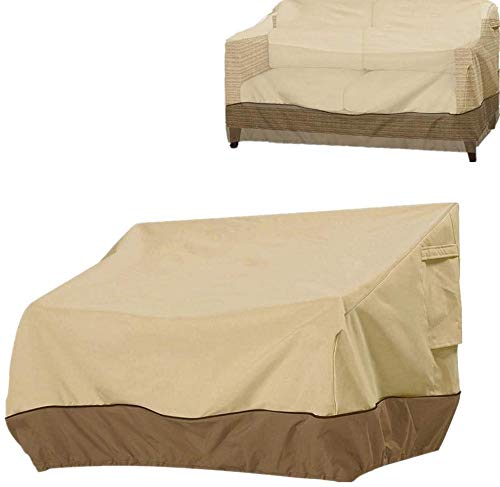 Lelesta Garden Sofa Cover with Drawstring Waterproof Dustproof UV Protection Cover for Lounge Bench Love Seat 2 Seater/3 Seater Outdoor (S: 147*83*79cm)