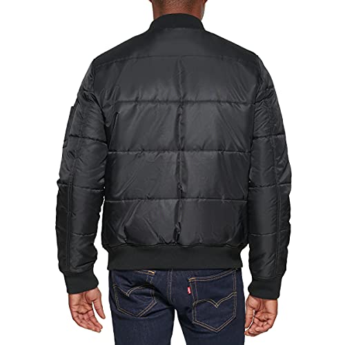Image of Levi's mens Levi's Men's Quilted Puffer Bomber Jacket COAT, Black, Medium US