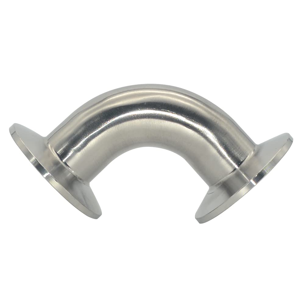 3/4", 1", 2", 3" Y 4" de 19 Mm a 102 Mm de Diámetro Exterior, Conexión Sanitaria con Triple Abrazadera, Codo de 90 Grados, Conexión para Tubería de Acero Inoxidable 304, para Cerveza Casera./
