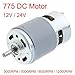 775 DC Motor 12-24V 12000RPM Large Torque Micro Screwdriver Motor For Power Tool/Vacuum Cleaners Fans With Double Ball Bearing(24V 10000RPM)