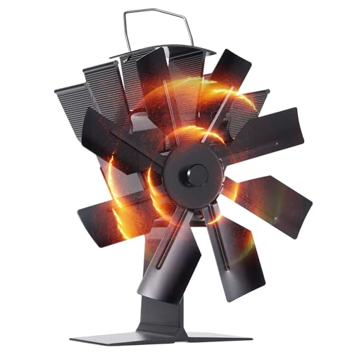 Image of COMBIUBIU 8 Blade Wood Stove Fan, Heat Powered Fireplace Fan for Efficient Warm Air Circulation, Silent Operation Stove Accessories for Log /Wood Stove, Durable Design