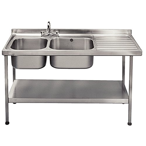 Franke P051 Sissons S/S Sink, 1500 mm x 600 mm, Double L/H Bwl Includes Taps R/H Drainer Mini Range, Direct