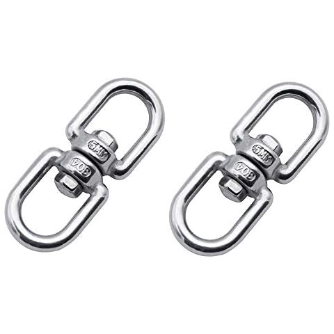 Y8HM 2 Pcs Tiny 5MM Double Ended Swivel Eye Hook, Plant Hanger Spinner Swivel Hook for Hanging Plants Bird House Cover