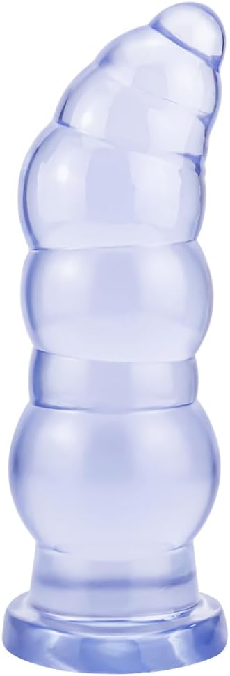 Manual Oversize Anal Plug, 7 Beads Butt Plug Adult Sex Toy for Men Women - Transparant