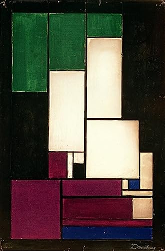 Toile Van Doesburg 60x90cm - Impression murale abstraite composition