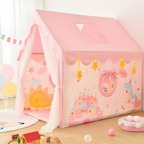 Image of Jumbo Size Light Weight Kids Play Tent House for 3-13 Year Old Kids Girls and Boys (Lovely Star)