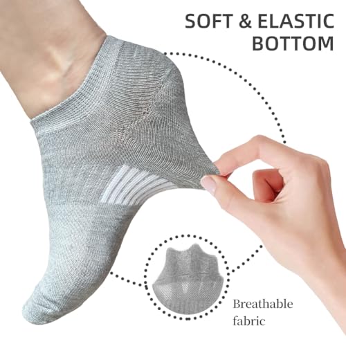 Image of Women's Ankle Cotton Socks Low Cut Athletic Running Soft Thin No Show White Socks 6 Pairs (6, Multi color)