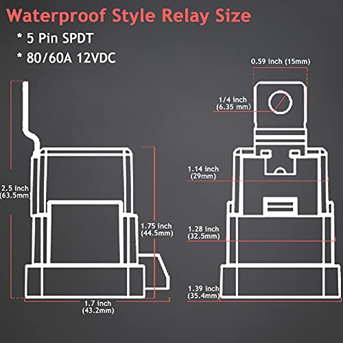 Hamolar 8 Pack 80/60 Amp Waterproof Car Relay And Harness - Heavy Duty 12 Awg Copper Wires, 12V Dc 5-Pin Spdt Bosch Style Automotive Relays Kit #TOP4