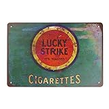 Jesiceny New Tin Sign Lucky Strike Cigarettes Vintage Look Reproduction Aluminum Metal Sign 8x12...
