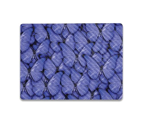Image of MightySkins Carbon Fiber Skin Compatible With Microsoft Surface Laptop Go 3 (2023) Full Wrap Kit - Blue Butterflies | Protective, Durable Textured Carbon Fiber Finish | Easy To Apply | Made in the USA
