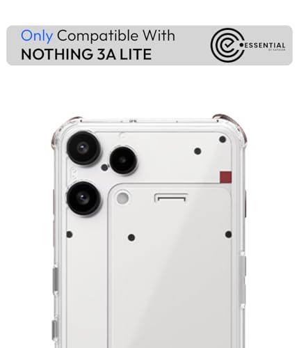 Image of KAPAVER Essential Back Cover Case Compatible with Nothing Phone 3a Lite - Clear (PC+TPU) (Nothing Phone 3a Lite - Clear)