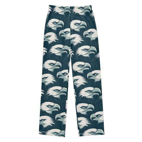Eagles Head Pajama Pants PJ Bottoms Lounge Sleep Pant Sleepwear Elastic Waist Pockets