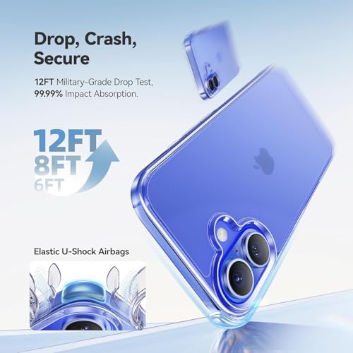 Image of REALCASE Stylish Silicone Back Cover Case for iPhone 16 Plus | Scratch Resistant Protective Crystal Clear Transparent Shock Proof Bumper Back Cover Case for iPhone 16 Plus