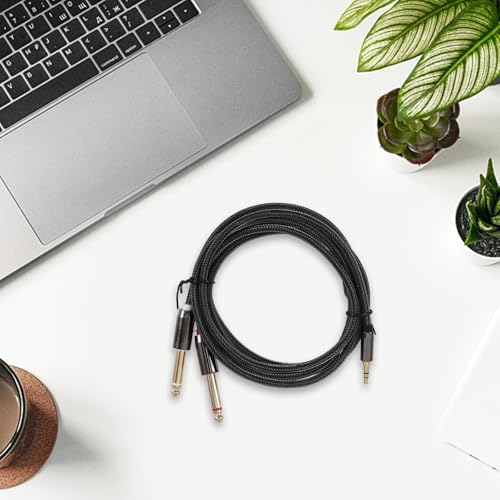 Cable de audio 3.5mm a dual 6.35mm de 1.8m negro miniatura 5