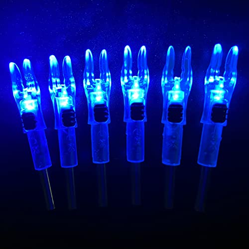 Image of 6PCS X Lighted Nocks for Arrows with .204 .233 .244 .246 Inside Diameter with H, S, GT Bushings High-Visibility LED Arrow Nocks, ON /Off Switch Included