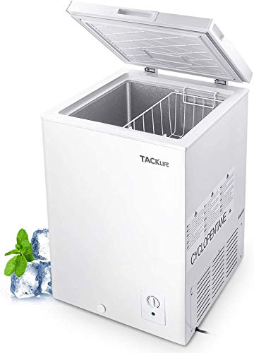 TACKLIFE Chest Freezer 3.5 Cu.Ft Quiet, Deep Freezer 7 Temp Settings (-11.2℉ lowest), Energy-Saving, UL Certificated, Compact Freezer with Removable Basket - MPWCF355T