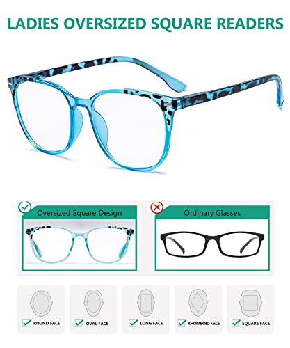 Image of Eyekepper Ladies Reading Glasses - 4 Pack Large Square Readers for Women