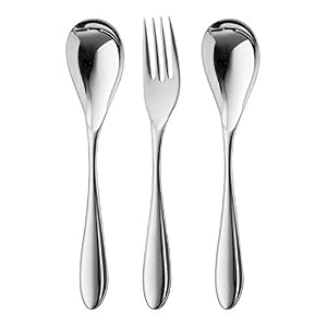 Robert Welch Bourton Bright Cutlery Serving Set, 3 Piece. Made from Stainless Steel. Dishwasher Safe.