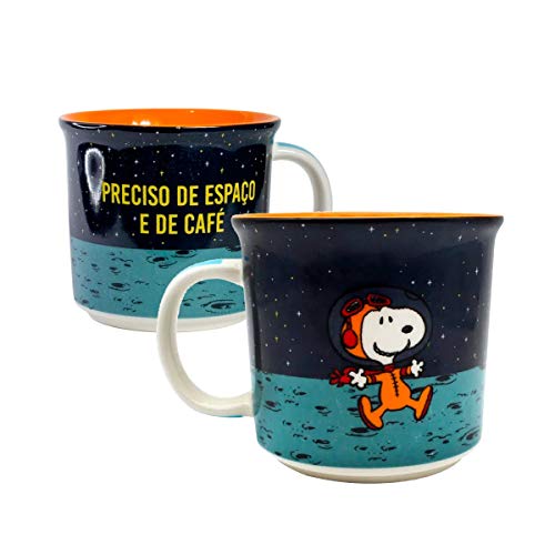 Caneca Cerâmica Cerâmica Snoopy Space 350 ml