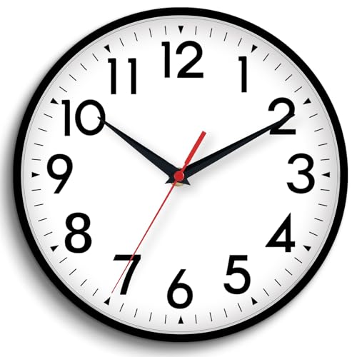 Image of DAXSMY 16 Inch Wall Clock, Large Wall Clocks Battery Operated, Big Silent Non-Ticking Analog Clock Decorative for Living Room, Office, Kitchen, Outdoor,Classroom, Bedroom, Bathroom, School(Black)