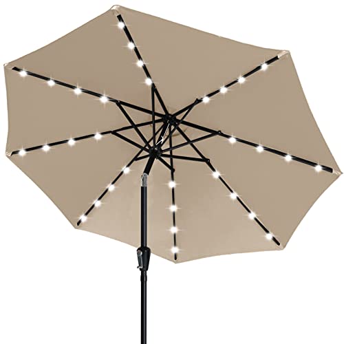 Image of ABCCANOPY Durable Solar Led Patio Umbrellas with 24LED Lights 7.5FT (Sand)