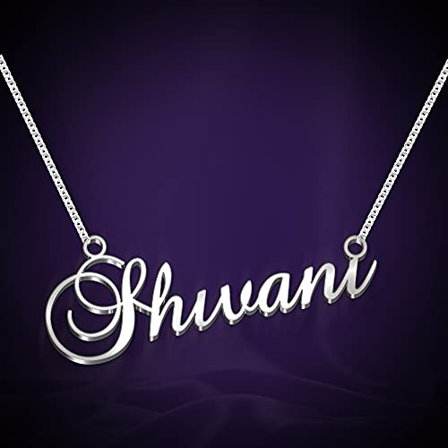 Image of Shivani Cursive Gold & Silver Name Pendant Necklace, Best Jewelry Gift for Girls.
