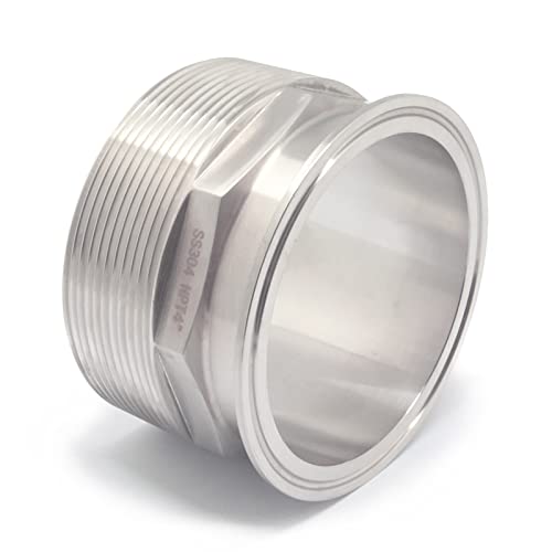 Adaptador de abrazadera tri de 4 pulgadas a rosca virola hexagonal QiiMii para tuberías 4