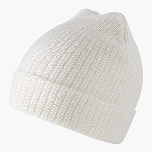 PPLAS Frauen Solid Unisex Cap Winter Warme Weiche Hut Gestrickte Kappe Männer Frauen Hüte Lässige Weibliche Herbstkappe (Color : White, Size : One Size) Cover