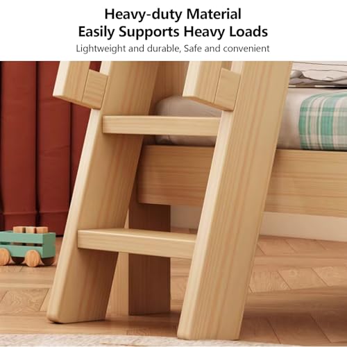 Escalera de repuesto de madera para solucionar accesos difíciles a camas altas 4