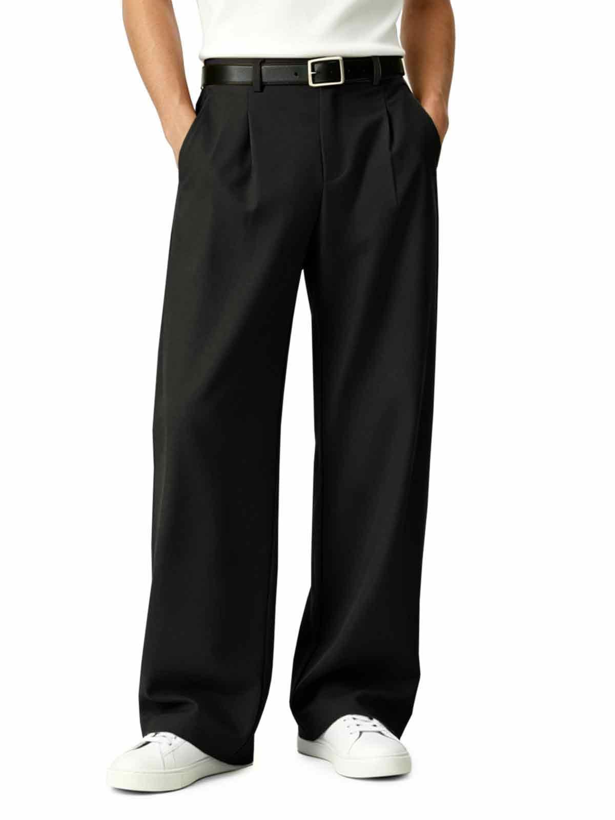 Runcati Chino Hose Herren Baggy Anzughose Loose Fit, Stretch Casual Stoffhose Sommer Weite Jogginghose für Männer