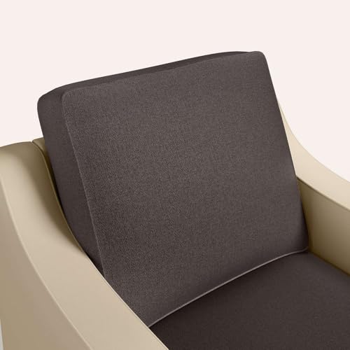 Image of Interio by Godrej Sofa, Glee 1 Seater Fabric Sofa, 1-Year Warranty, Cream and Coffee Brown