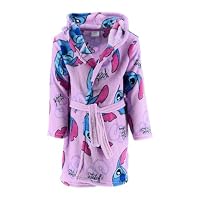 Disney Stitch Mädchen Bademantel, Kinder Hausmantel, Weicher Fleece Morgenmantel, Größen 6 bis 12 Jahre (DE/NL/SE/PL, Alter, 8 Jahre, Regular, Lila)