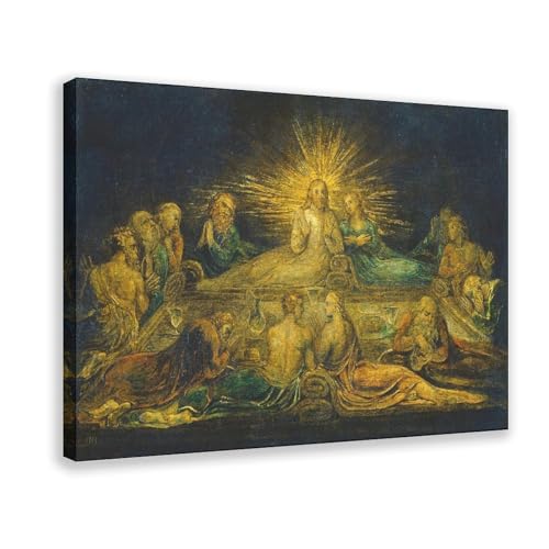 Impression sur toile de qualité supérieure, The Last Cène de William Blake en 61x91 cm