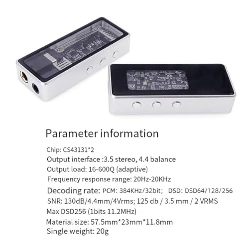 Écouteurs HiFi Cosmin DAC dual CS43131 décodeur portable 3.5 4.4mm