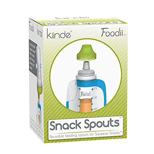image for Kiinde Foodii Reusable Snack Spout Attachments for Homemade Puree Sque