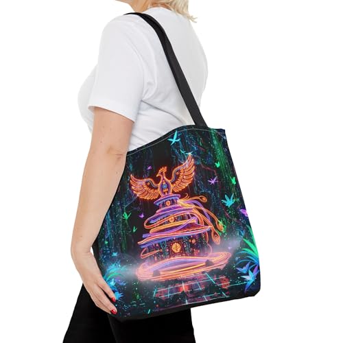 Premium Neon Phoenix Shrine Tote Bag with Reinforced Stitching for Adults 13 or 16in4