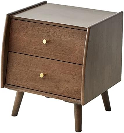 ESPSENT Modern 2-Drawer Nightstand Bedside Table Solid Wood Sofa Side End Table Bedroom Night Stand with Legs