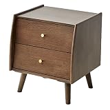 ESPSENT Modern 2-Drawer Nightstand Bedside Table Solid Wood Sofa Side End Table Bedroom Night Stand