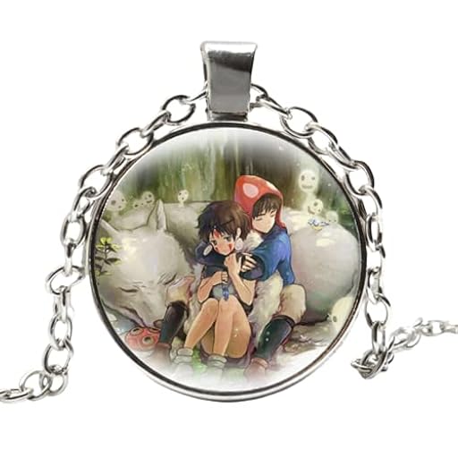 ZEIA3 Collar de princesa Mononoke para cosplay, Mononoke Hime Ashitaka, figuras de chocolate, cabujón, colgante de cristal, colección de collares, Zinc | Ya disponible en tu tienda friki favorita! En mundofriki.es!