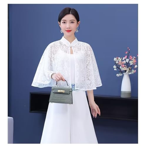 Women Lace Wedding Shawls Wrap Bridal Shrug Stand Collar Cape Cardigan Shoulder Covers Up For Evening Prom Dress3