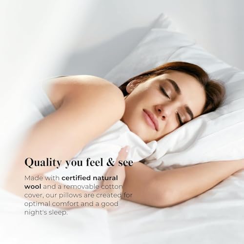 Almohada de Lana Natural Tamaño Viaje Con Cierre Ajustable miniatura 5