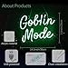 Goblin Mode Neon Sign Wall Decor for Bedroom, Living Room, Man Cave, Birthday Party, Goblin Mode Glow Neon Light, Dimmable, USB Power, Green(14.1