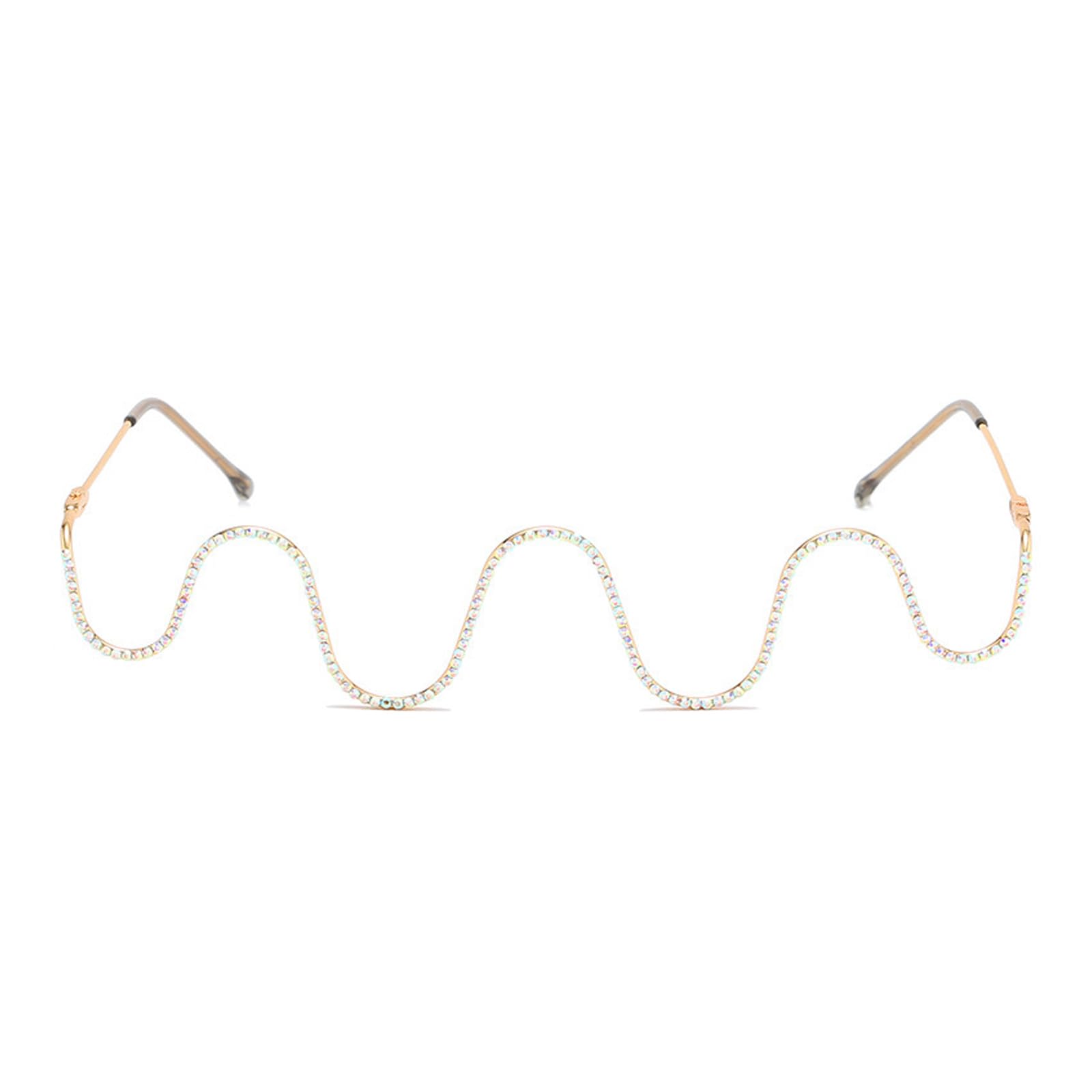 gzrc-yddk Facelets Jewellery, Wedding Sunglasses for Women, Facelets for Women, with Sparkling glitter decorative inlay, Semi-Rimmed Eyewear, Single Piece Glasses-picture-49