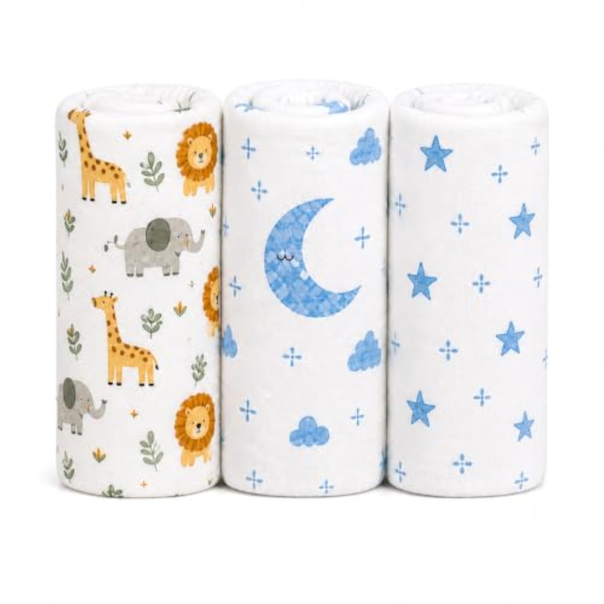 Blue Moon Muslin Swaddle Blanket for New Born, Multicolor