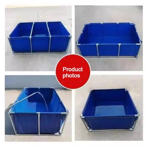 Bassin pliable 1x1m pour carpes koï, aquarium de jardin léger et robuste en toile avec tuyaux