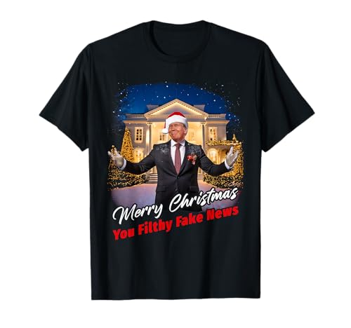 Feliz Navidad, sucias noticias falsas - Trump Santa Funny Camiseta