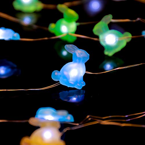 Konsait 13.2Ft 40Lights 8Modes Easter Decoration Rabit Easter Lights String Battery Operated With Remote Bunny Fairy String Lights For Spring Party Indoor Outdoor Birthday Wedding Bedroom Decor #TOP6