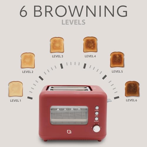 WILLOW Eco Series 2 Slice Toaster with Clear-View Window, 6 Shade Settings, 900W Retro Toaster with Extra Wide Slots, Bagel, Cancel, & Defrost Buttons, Toasters 2 Slice w Crumb Tray for Easy Cleanups by WILLOW - Used condition - Image 3
