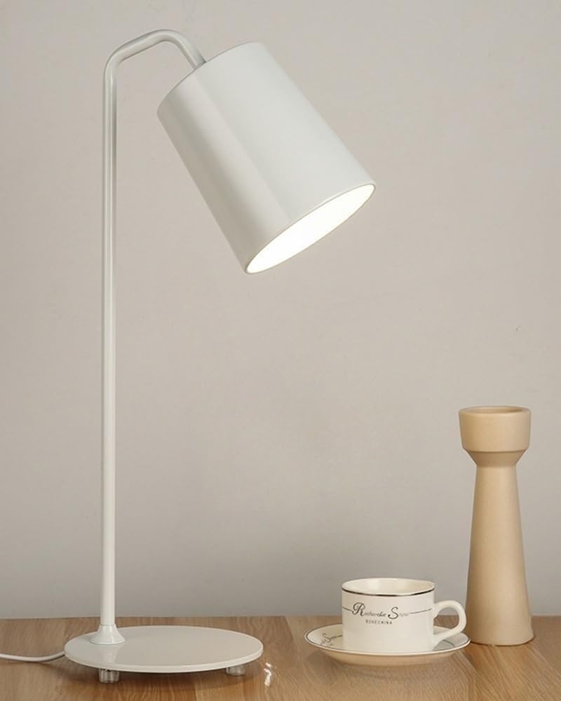 Dfaeekiyo White Nordic Luxury Desk Decor Lamp Nightstand Table Light D Bedroom Bedside Lighting Dorm, Office Living Room(White)