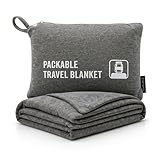 GForce Jersey Knit Travel Blanket| Packable| Fits Over Handle | Soft| Easy to Travel| Grey | Travel | Bag | Blanket |